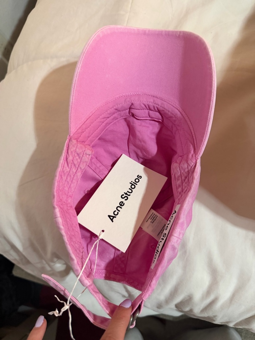 Acne Pink Tie-Dye Script Logo Baseball Cap - Picture 6 of 7